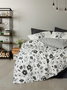 L'essentiel linge de maison Meresa Negro Juego de Fundas para Edredón Doble Ranforce de 145 Hilos